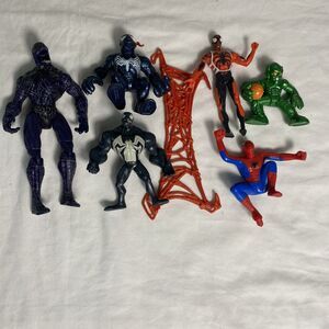 Marvel SPIDER MAN VENOM GREEN GOBLIN LOT ACTION FIGURES COLLECTABLE 7 PCs